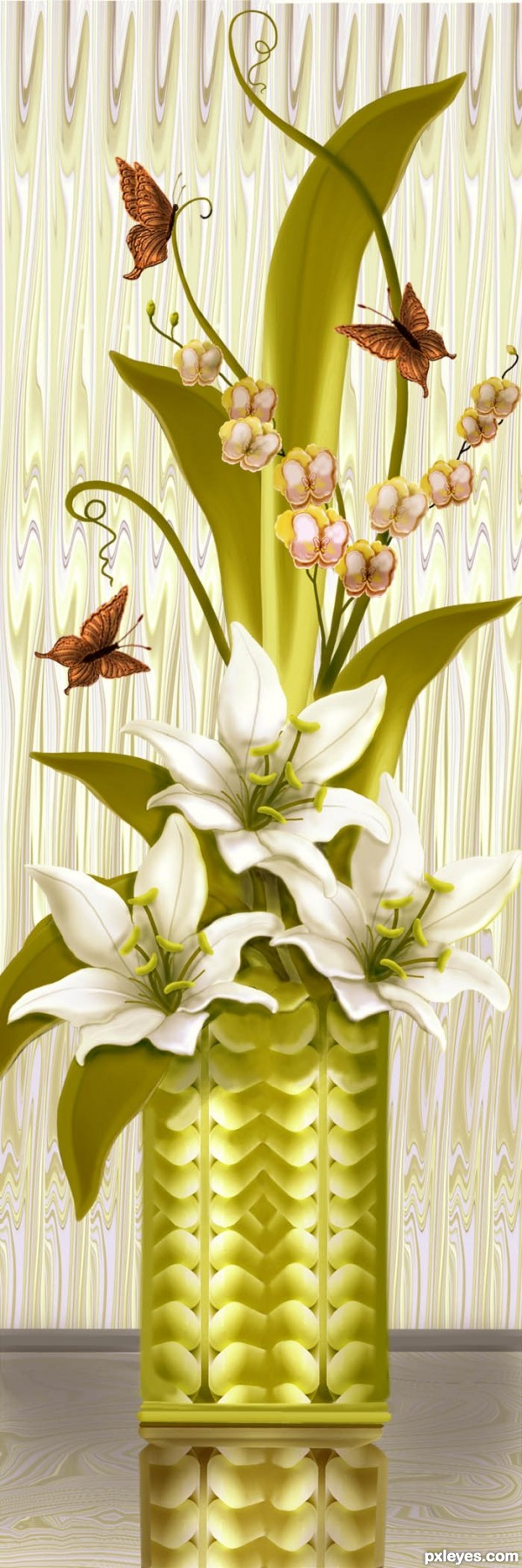 Lilies in Crystal 